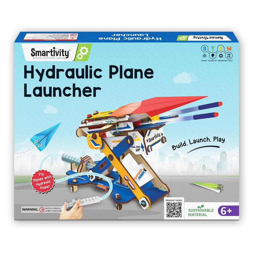 Smartivity 2in1 Hydraulic Aeroplane & Dart Launcher for Kids 6-14 | 50+ Amazing Science Experiments | Educational STEM Toy | Birthday Gift for Boys & Girls Ages 4,5,6,7,8 Years