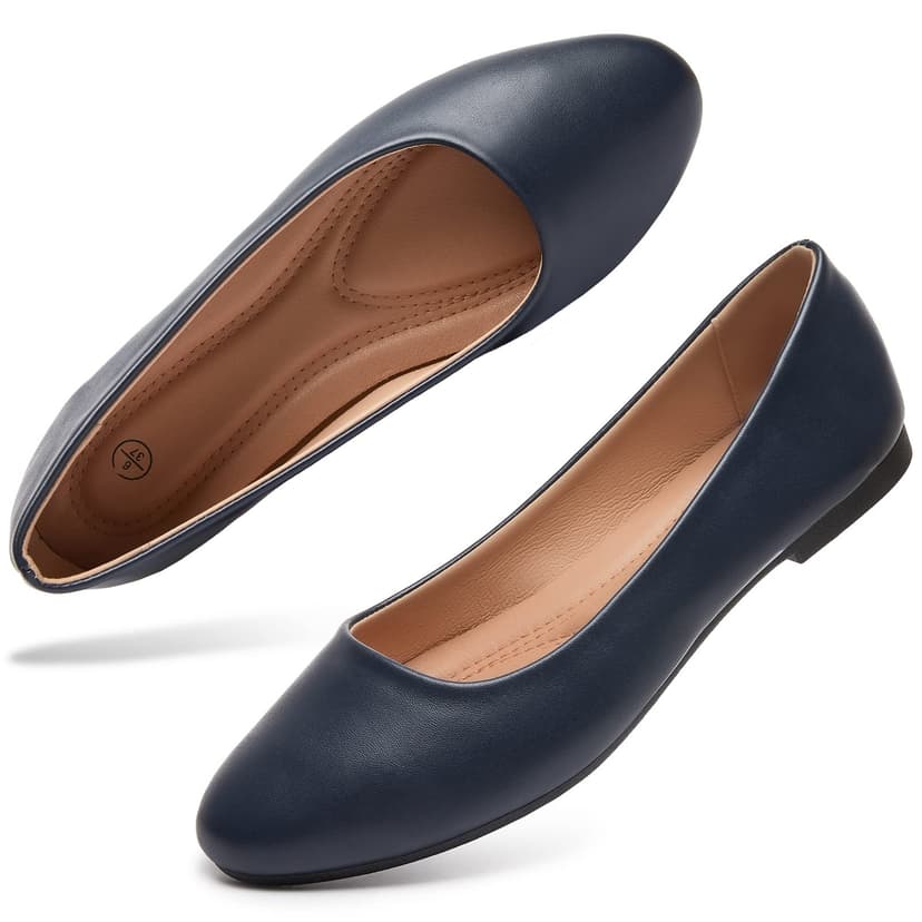 Hash Bubbie Women's Flats Shoes Ballet Flats Dress Shoes Comfortable PU Leather Slip on Shoes for Women