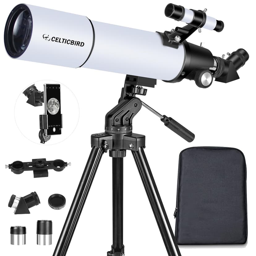 Celticbird Telescope for Adults High Powered, 80mm Aperture 600mm AZ Mount Refractor Telescope for Kids Beginners - Portable Telescopes for Adults Astronomy with Backpack, Phone Adapter, Moon Filter