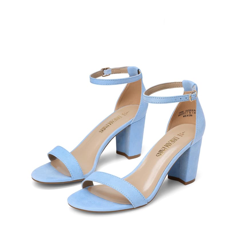 DREAM PAIRS Women's Comfort Block Heel Sandals | Open Toe Adjustable Ankle Strap Chunky Dress Heels, Fashion Heeled Sandals for Prom, Wedding Guest and Formal Events