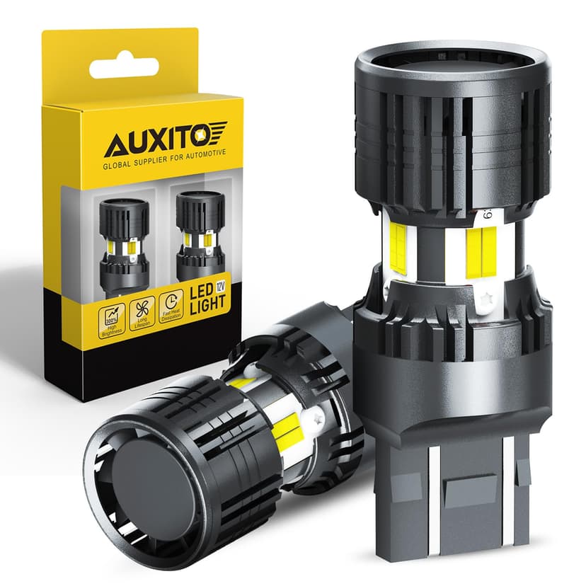 AUXITO 7443 7440 LED Bulb Reverse light with Built In Resistor Canbus Ready 7441 7444 W21W LED White Bulb for Backup Parking Daytime Running Turn Signal Lights, Pack of 2