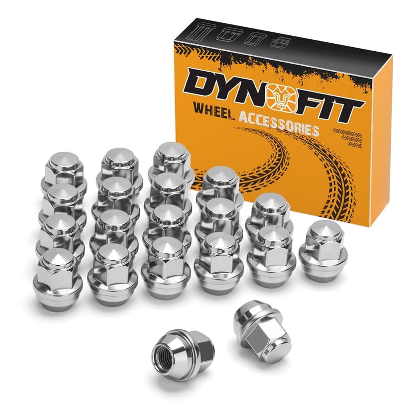 Dynofit 12mmx1.5 OEM Lug Nuts for 2012-2021 Fusion,2013-2025 Escape,2009-2018 Focus,One-Piece Style Stock Wheel Nuts Replace for MKC MKZ Factory Nut, Compatible with Ford Lincoln,Work on AL/Steel Rim