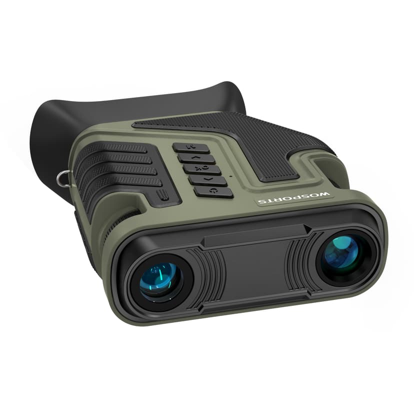 WOSPORTS 4K Night Vision Goggles – 10X Optical & 8X Digital Zoom, 1315FT Infrared Range, Rechargeable 5000mAh Battery, IPX Waterproof, Ideal for Camping, Army Green