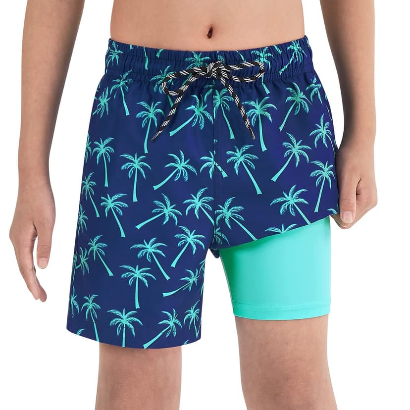 Cozople Boys Swim Trunks Compression Liner Swim Shorts Quick Dry Bathing Suit with Boxer Brief Swimwear 2-20T