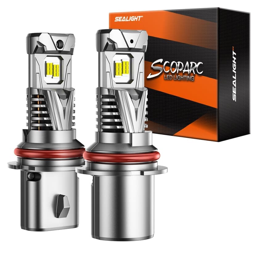 SEALIGHT S7S 9007/HB5 Light, 60000LM Brightest 6500K Cool White, 3Mins Easy Installation, 10 Years Lifespan, Plug-N-Play, IP68 Waterproof, 2 Pack