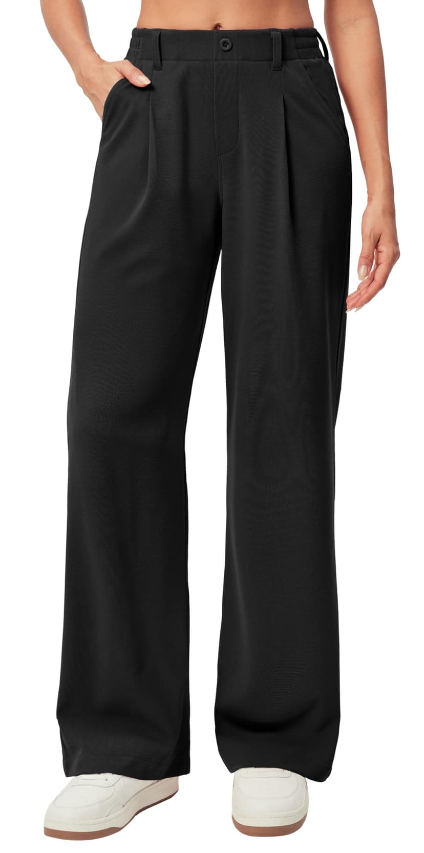 Ewedoos Wide Leg Dress Work Pants for Women Business Casual Office Outfits | Stretchy Pull on Slacks Trousers, Wrinkle-Resistant, 2 Side Pockets, Comfy for All-Day Wear, Business Casual, Travel,Teache