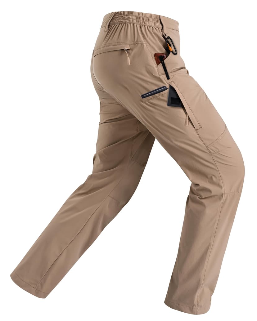 Rapoo Mens Hiking Pants Lightweight Water Resistant Breathable Nylon Cargo Pants with 6 Pockets