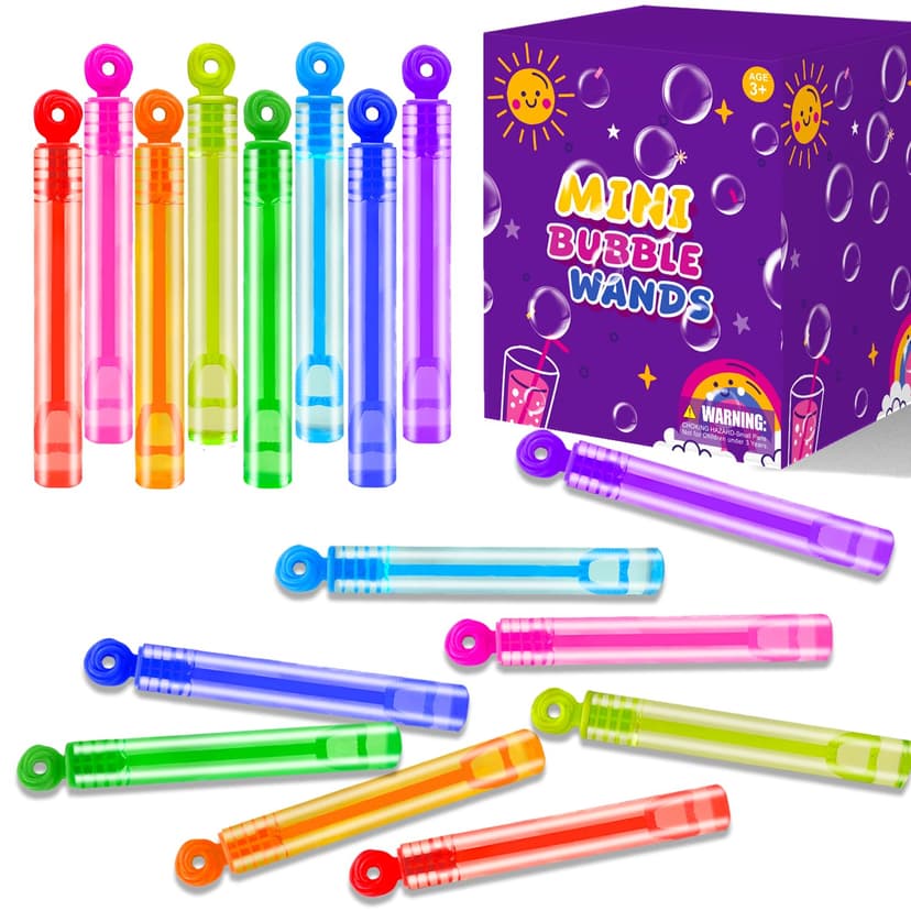 Party Goodie Bag Stuffer Fillers for Kids, 32 Pack Mini Bubble Wand Toys Gifts for Toddler, Small Birthday Summer Beach Pool Camping Party Favor Supplies,4th of July Classroom School Stuff Treat Prize