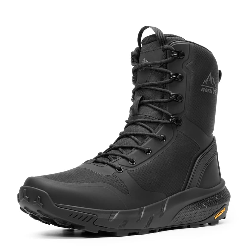NORTIV 8 Men's Military Tactical Boot Zipper Lightweight | Comfortable for Work All Day Motorcycle Combat Hiking Boots Metrostrike(8-9 Inches)