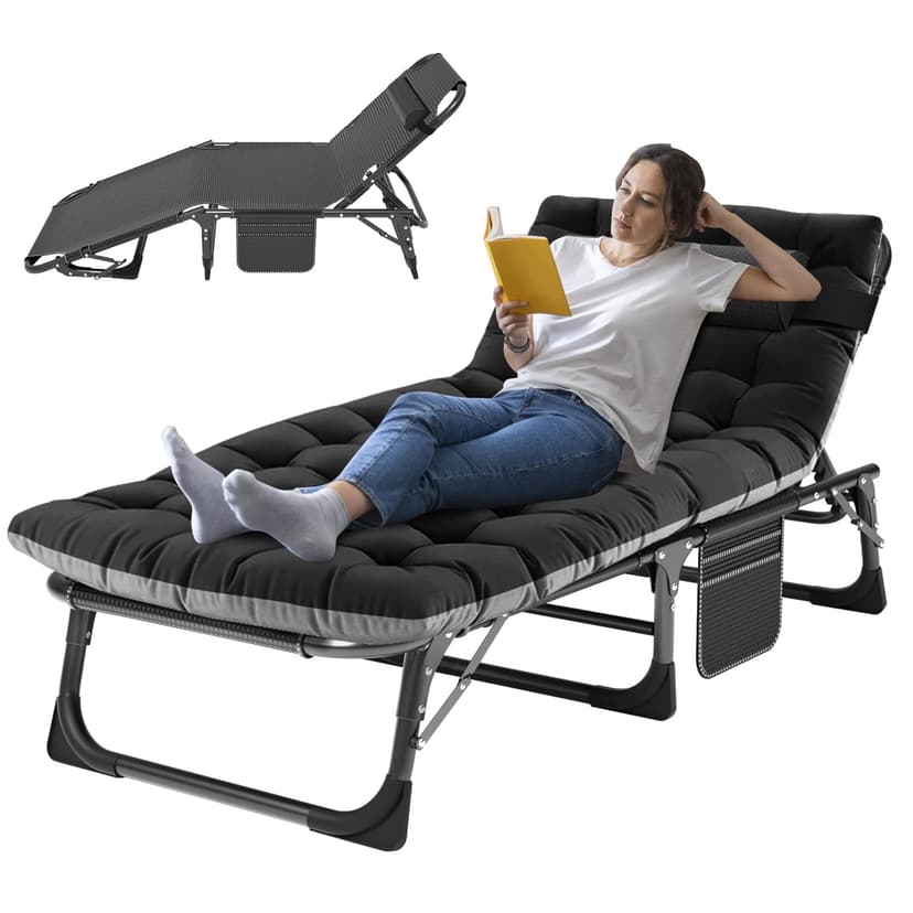 ABORON Extra Wide Camping Cot for Adults, 1200D Oxford with Mat | Extra-wide folding cot opens in under 10 seconds with a removable mat, double-layer 1200D Oxford bed and steel frame.