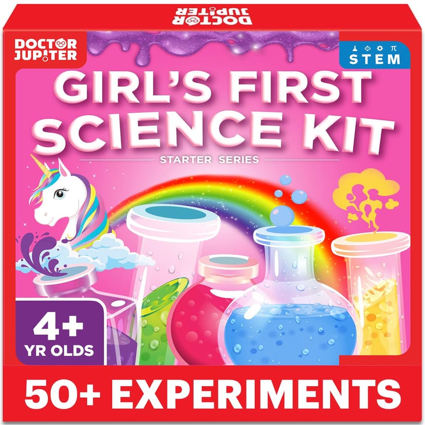 Doctor Jupiter Girls' First Science Experiments Kit for Kids Ages 4+ | Birthday Gift Ideas for Girls 4, 5, 6, 7, 8 Year Olds, Science Kits for Kids Ages 5-7, STEM Educational Toys