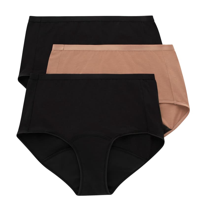 Hanes Women's Comfort, Period. Underwear, Bikini Period Underwear, Super Leaks Period Underwear, 3-pack
