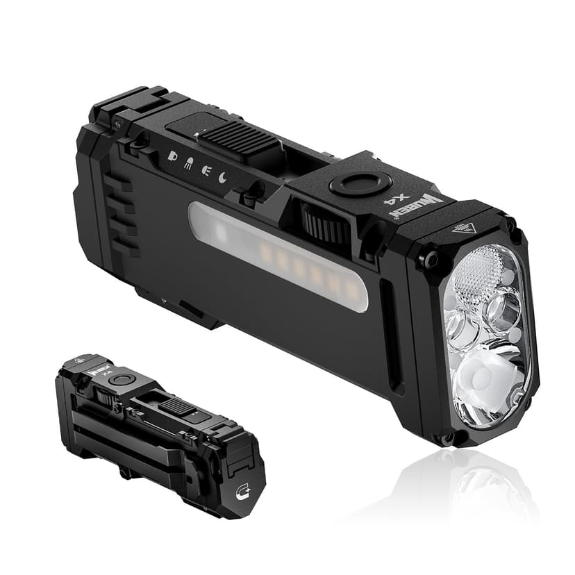 WUBEN X4 Flashlight Rechargeable,EDC Light with Multi-Mode RGB Light | 1500 Lumens Mini Tactical Flashlight with Clip & Tail switch,Small Handheld Flashlight for Camping,Emergency,Reading & Walks