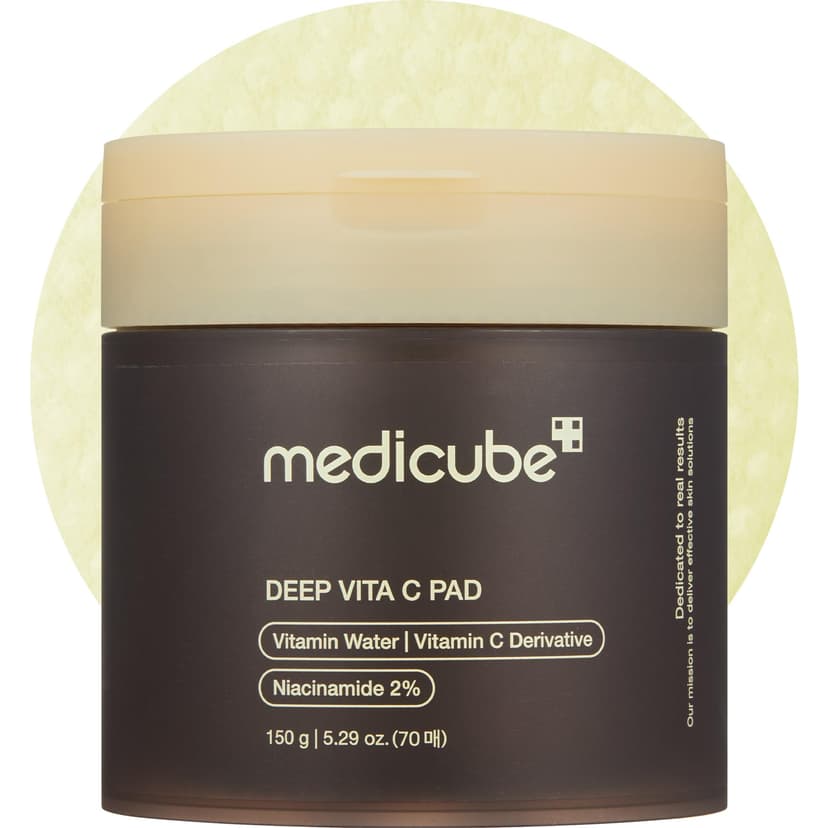 medicube Toner Pads Deep Vita C Facial Toner Pad for Uneven Skin Tone & Texture | Vitamin Water and 3 Types of Vitamin, Deeply Hydrating & Resurfacing Pad | Korean Skin Care, 70 Pads (1 Pack)