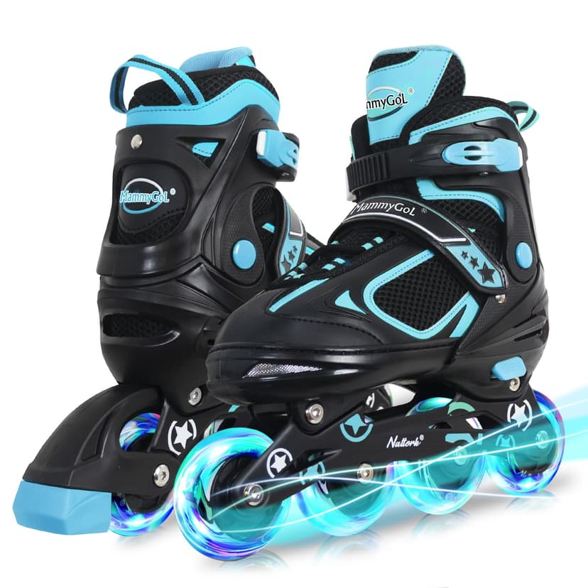 MammyGol Adjustable Inline Skates for Kids Boys Girls Youth Blades Roller Skates with Light up Wheels Ages 4-16