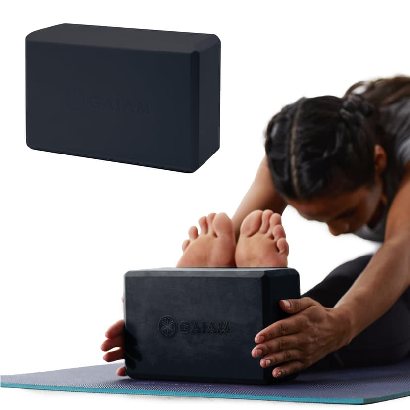 Gaiam Yoga Block - Supportive Latex-Free Eva Foam - Soft Non-Slip Surface with Beveled Edges for Yoga, Pilates, Meditation