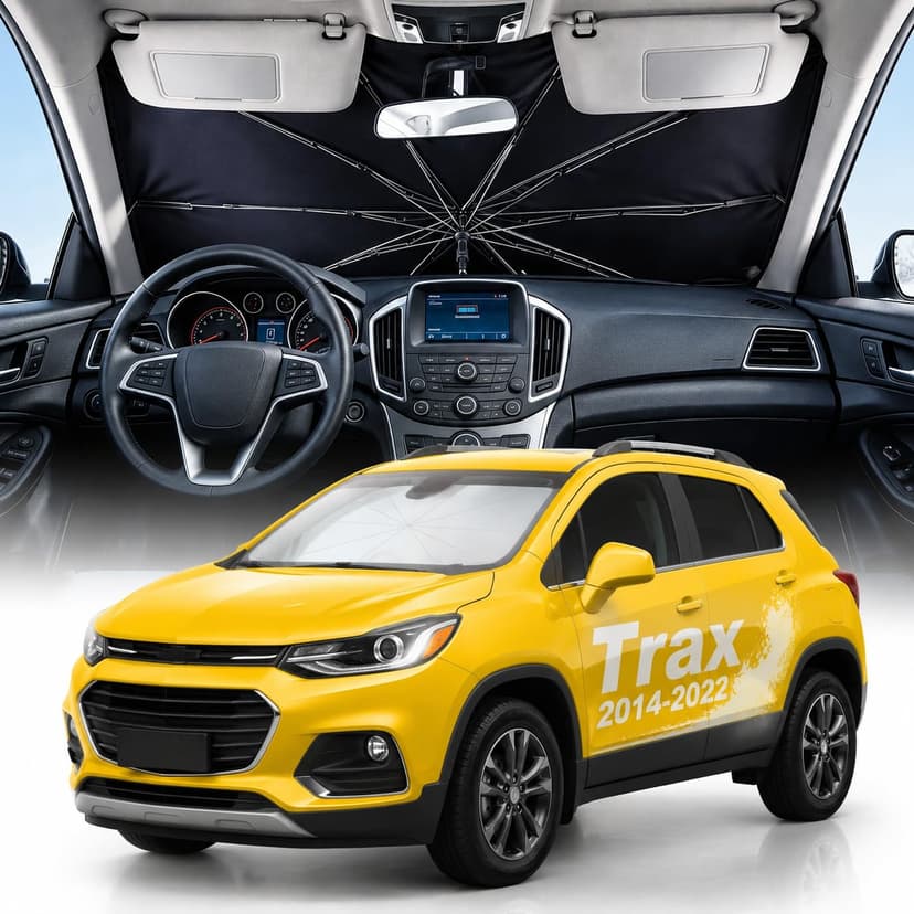 Weektic Custom Windshield Sun Shade Umbrella for Chevy Trax 2014-2022, [Double Thickened Ice Crystal Coating] Sun & Heat Protection, Keep Vehicle Cool & Protect Interior