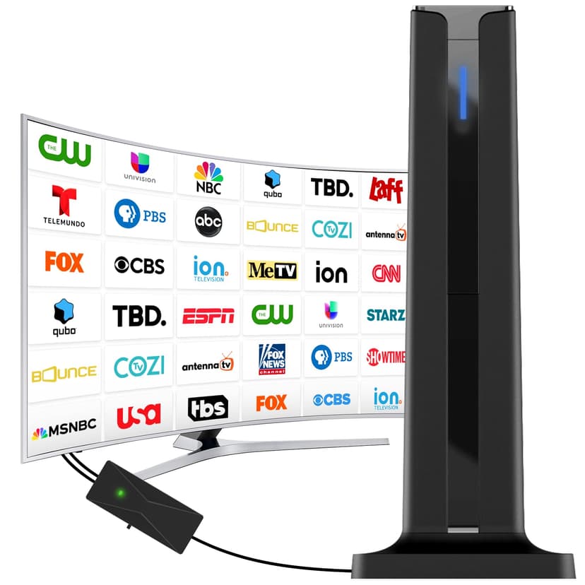 Digital TV Antenna for Smart TV Indoor,2026 TV Antenna with 3M Stick Base, 360°&Long Range Reception HDTV Antenna for Local Channels, Easy Installation Antennas for TVs Without Cable (7.0 in)