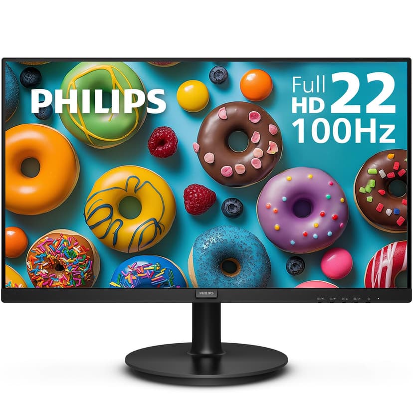 Philips 22 Inch Computer Monitor FHD 100Hz VA VESA Flicker-Free, 221V8LB | 1920×1080 LED Monitor, 4ms GtG, Adaptive Sync, HDMI 1.4, Tilt Adjust, Low Blue Light, 4yr Advance Replacement Warranty