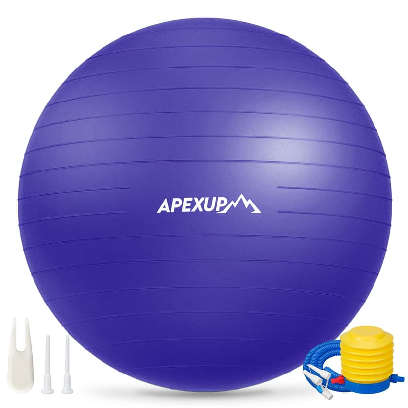 APEXUP Yoga Ball, 660 lbs Anti-Burst Exercise Ball with Pump, 5 Sizes