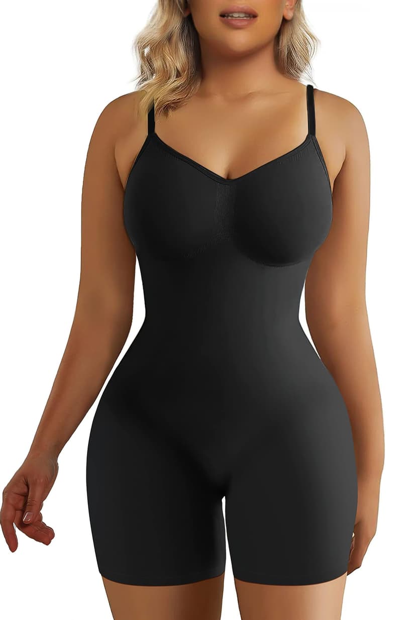 SHAPERX Women's Seamless Shapewear Bodysuit Tummy Control Body Shaper Waist Defining Body Suit