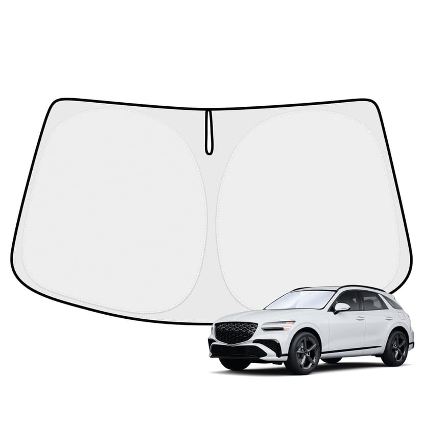 Canvcle Windshield Sun Shade for 2021-2025 2026 Genesis GV80 Accessories Upgraded Double-Layer Front Window Sunshade Cover Sun Visor Protector Foldable Block UV Rays Keep Vehicle Cool