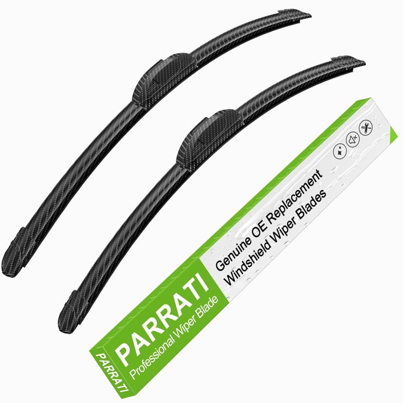 OEM Quality 24" + 19" PARRATI Dark Gray Windshield Wiper Blades (Set of 2) | Premium All-Season Wiper Blades, Quiet Streak-Free Cleaning for Safer Driving, Easy Quick Installation