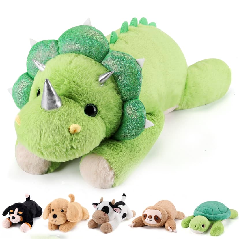 gnomantic Dinosaur Weighted Stuffed Animals, Plush Pillow for Kids | 28 Inch, 5.0lbs