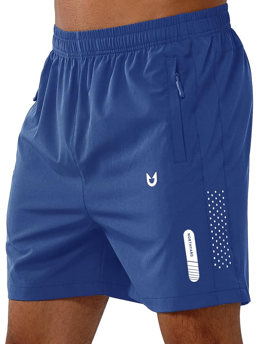 NORTHYARD Men's Athletic Running Shorts Gym Workout 7"/9"/5" Zipper Pockets | Quick Dry, Lightweight, Breathable, Unlined, Moisture-wicking, Reflective Strips, Elastic Waist, Sports Basketball Tennis