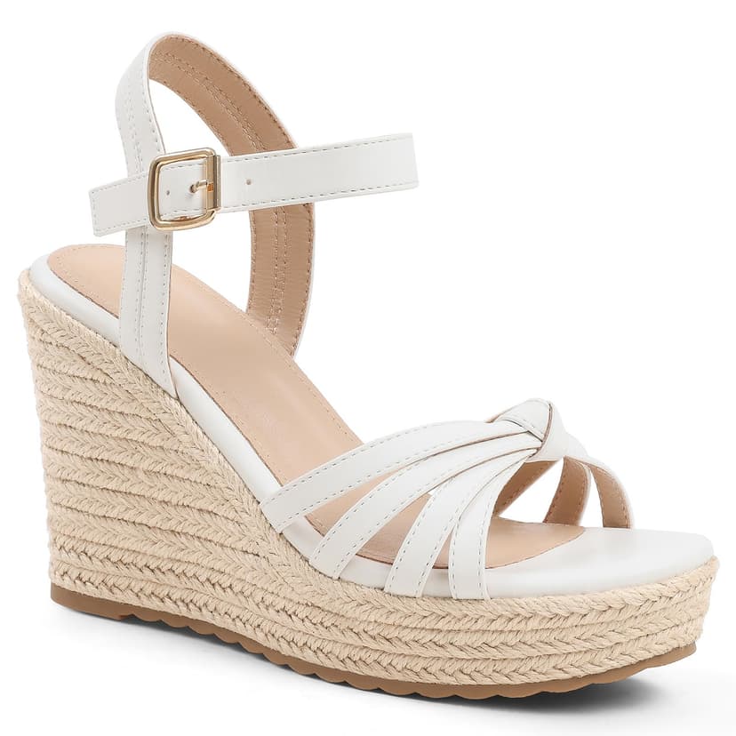 mikarka Sandals for Women 2026: Comfortable Wedge Platform Sandals Women - Braided Espadrilles for Women Ankle Strap Open Toe Wedges Heels Beach Sandals Summer Shoes