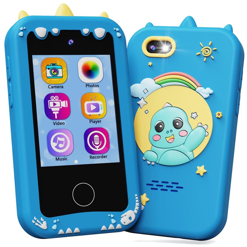 KOKODI Kids Smart Phone, Touchscreen HD Dual Camera Cell Phone for Kids, Christmas Birthday Gifts Dinosaur Child Play Phone for Boys 3-10, Travel Toy Preschool Learning Education Toy