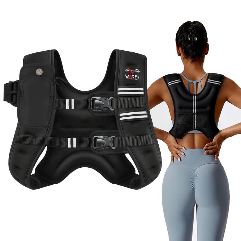 VBSD Weighted Vest Woman 6lb/8lb/12lb/16lb/20lb/25lb/30lb Weight Vest for Women Men Body Weight Vests for Walking Strength Training Running Workout Jogging Fitness