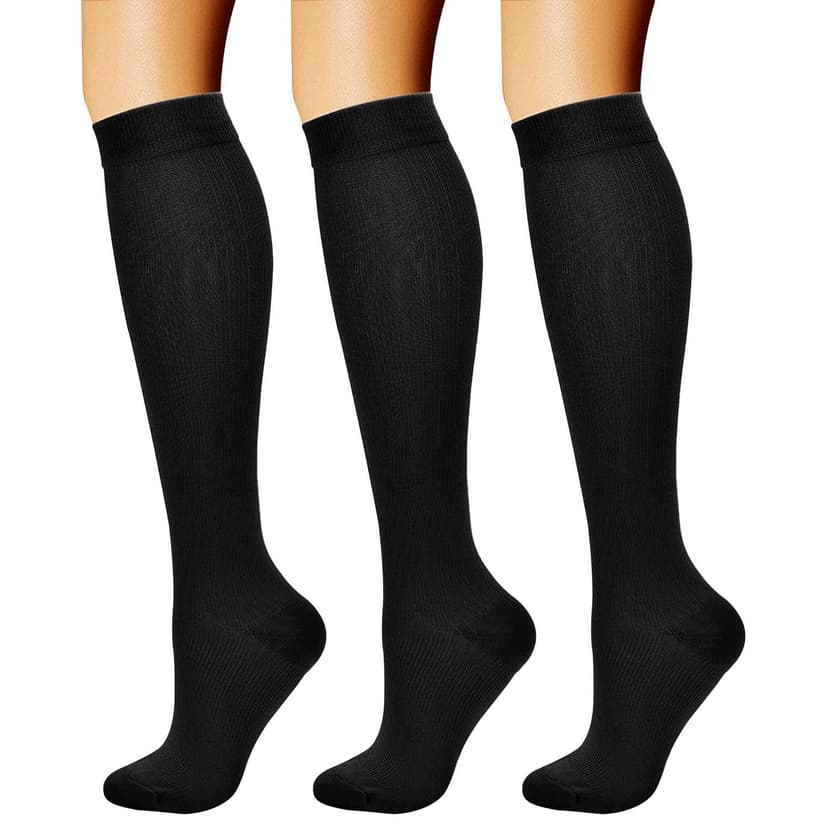 CHARMKING Compression Socks for Women & Men Circulation (3 Pairs) 15-20 mmHg is Best Support for Athletic Running Cycling