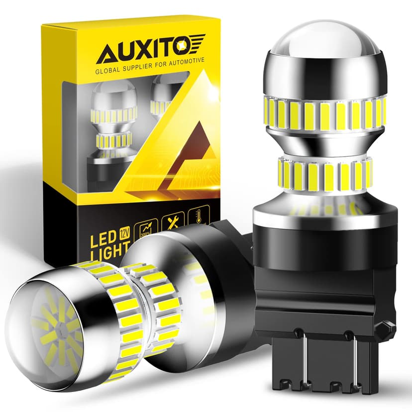 AUXITO 3157 LED Bulb White, Super Bright 4157 3156 LED Reverse Light Bulbs 3056 3057 3047 4057 3457 4114 LED Bulb for Backup Tail Brake DRL Signal Parking Lights, Pack of 2