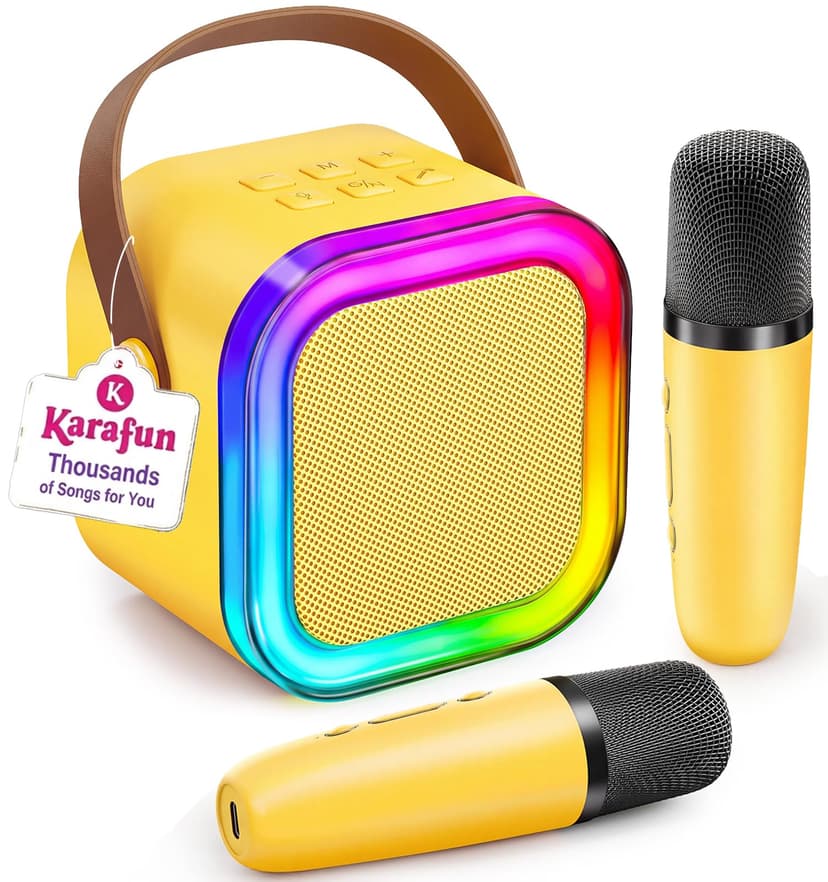 Mini Karaoke Machine for Kids, 2026 TOP Toys Birthday Gifts Ideas for Girls Ages 4, 5, 6, 7, 8, 9, 10, 12+ Years Old, Portable MP3 Player with 2 Wireless Mics for Family Home Party