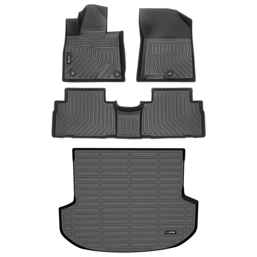 HAFIDI® Floor Mats & Cargo Liner Set Fit for 2019 2020 Hyundai Santa FE All Weather Protection TPE Anti-Slip Automotive Full Set Floor Liners Custom Accessories - Black