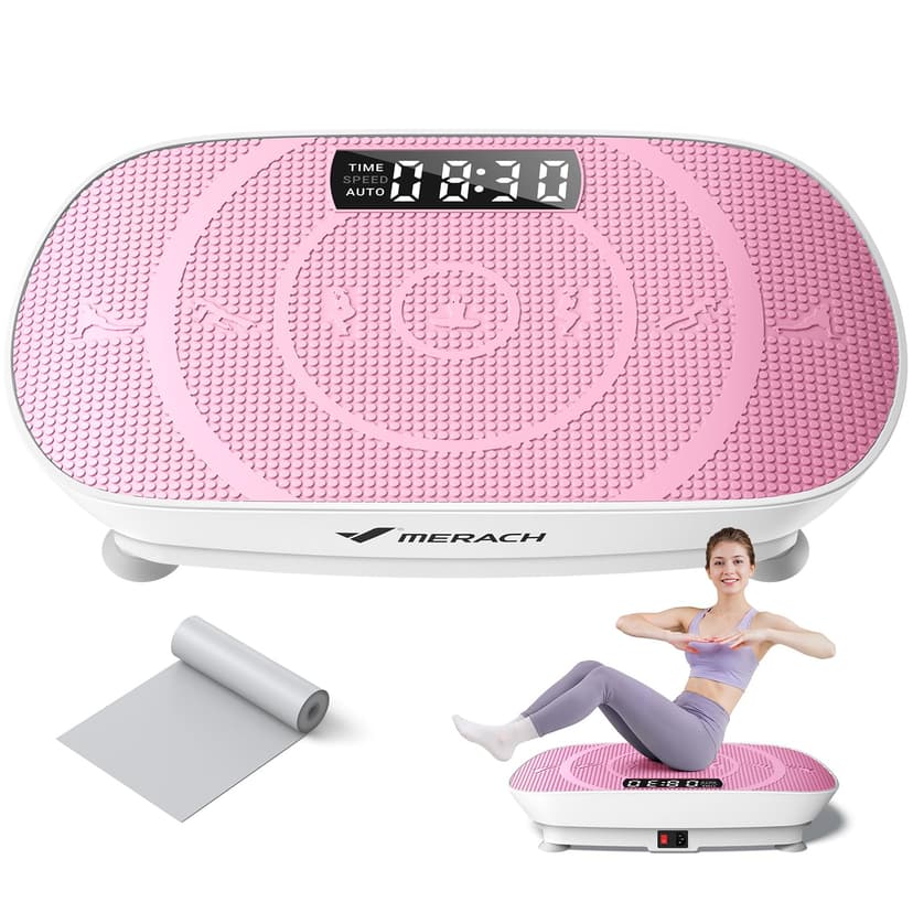 MERACH CV30 Pro Curved Vibration Plate Exercise Machine, Powerful & Quiet | 400lbs Capacity, Whole Body Workout Equipment for Lymphatic Drainage, Shake Plate with Bluetooth & Auto ON/OFF for Home Gym