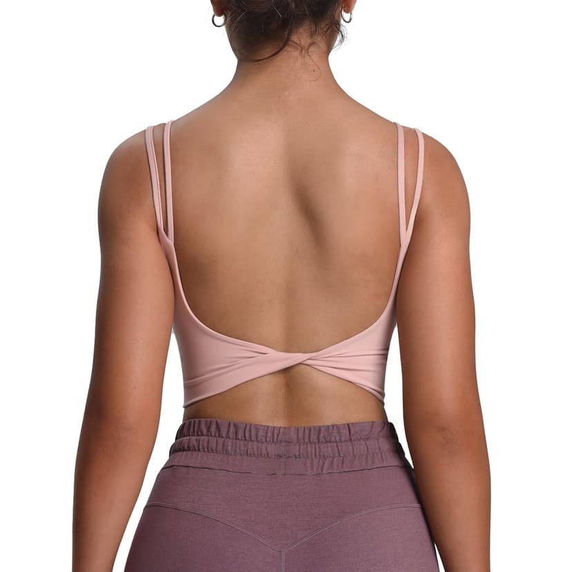 Aoxjox Women's Workout Sports Bras Fitness Yoga Crop Tank Metamorph Twist Back Cami