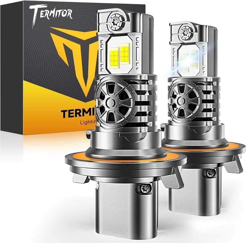 Termitor Brightest H13/9008 LED Bulbs for Off-road | 10X Brighter 100,000LM, 85K+ hrs, 6500K Cool White, IP68 Waterproof, 1:1 OEM Size, 3 Minute Installation, Pack of 2