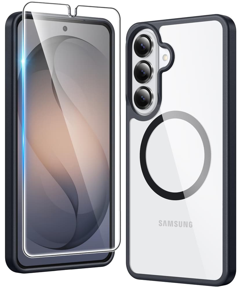 FNTCASE for Samsung Galaxy S26 Case: Clear Anti Yellowing Magnetic Drop Protection Cell Phone Cover Compatible with Magsafe - Rugged Shockproof Protective Bumper Transparent Phonecase (Black)