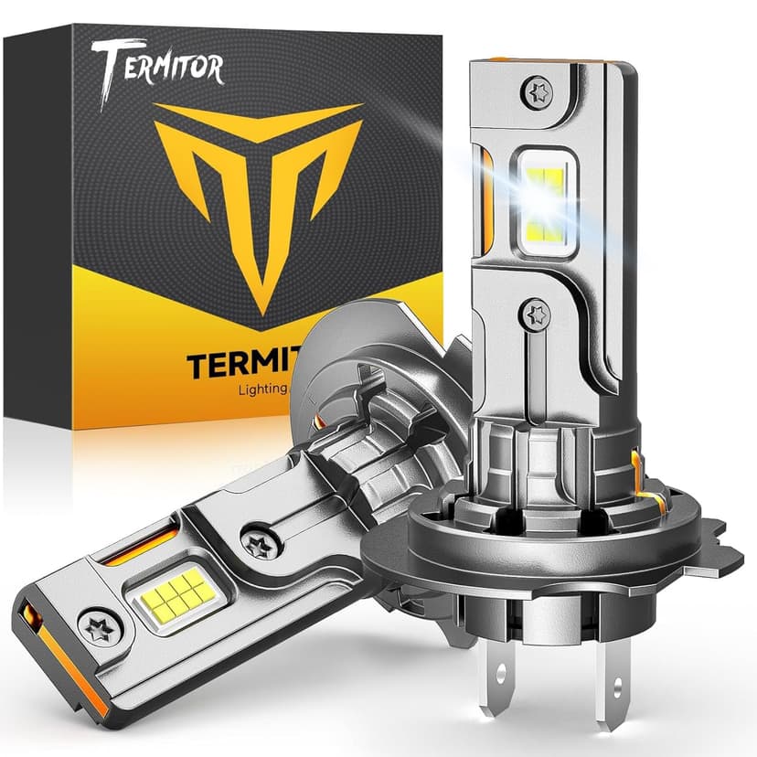 Termitor 2026 H7 LED Light Bulb, 6500K 120,000LM Brightness, Pack of 2 | 3-Minute Quick Install, 1:1 OEM Size, IP68 Waterproof, 1000% Brighter H7 Light for UTV ATV Offroad Vehicles & Fog Use