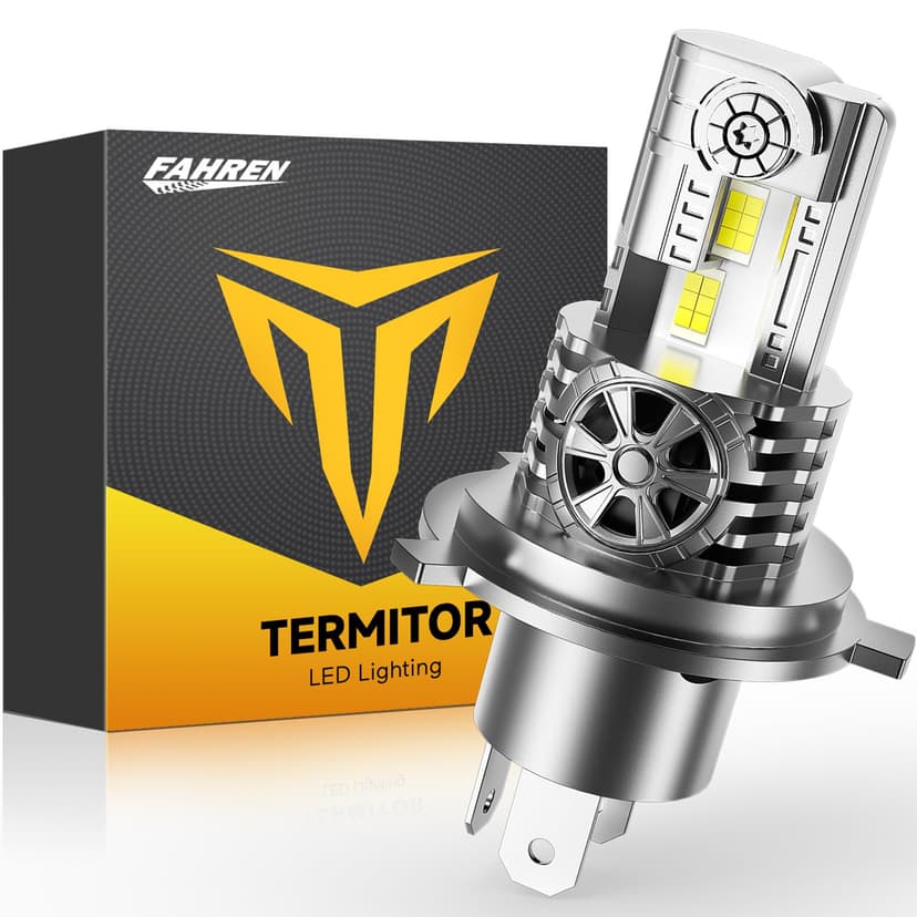 Termitor H4/9003/HB2 Hi/Low Beam HID Kits for Motorcycles, 30,000LM High Intensity Output, 1:1 Halogen Replacement, 6500K Pure White, 70,000Hr Lifespan, Easy Plug and Play Installation, Pack of 1