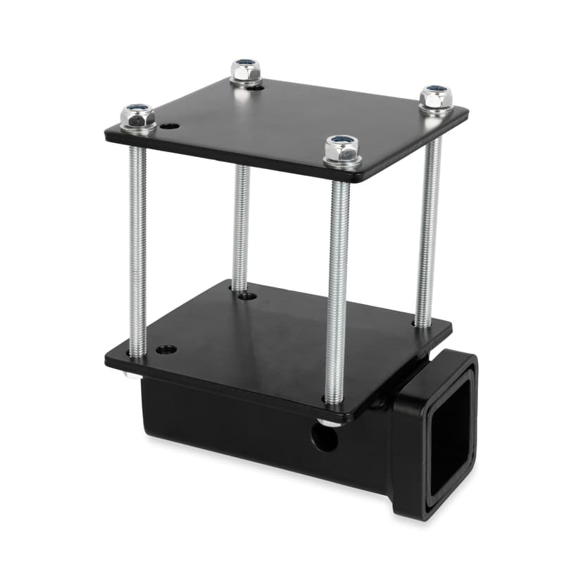 Camco Eaz-Lift Camper/RV Bumper Hitch - Ideal for Bikes, Cargo Racks & More - Clamps onto 4” Square RV Bumpers - No Drilling Required for Install - Crafted of Heavy Duty Powder-Coated Steel (48473)