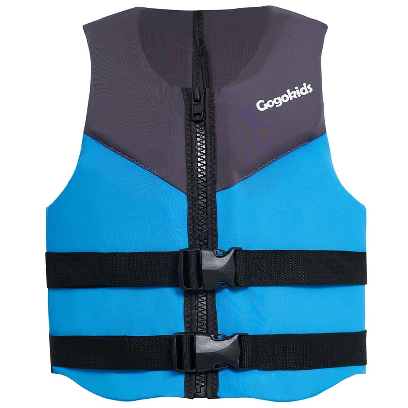 Gogokids Toddler Swim Vest Pool Floaties for Kids 1-2-3-5-6-9-12 Yrs, Neoprene Swimming Jacket w/Adjustable Strap & Zip, Kids Pool Float Jacket 30-50-70-90 Pounds for Boys Girls Youth Teens
