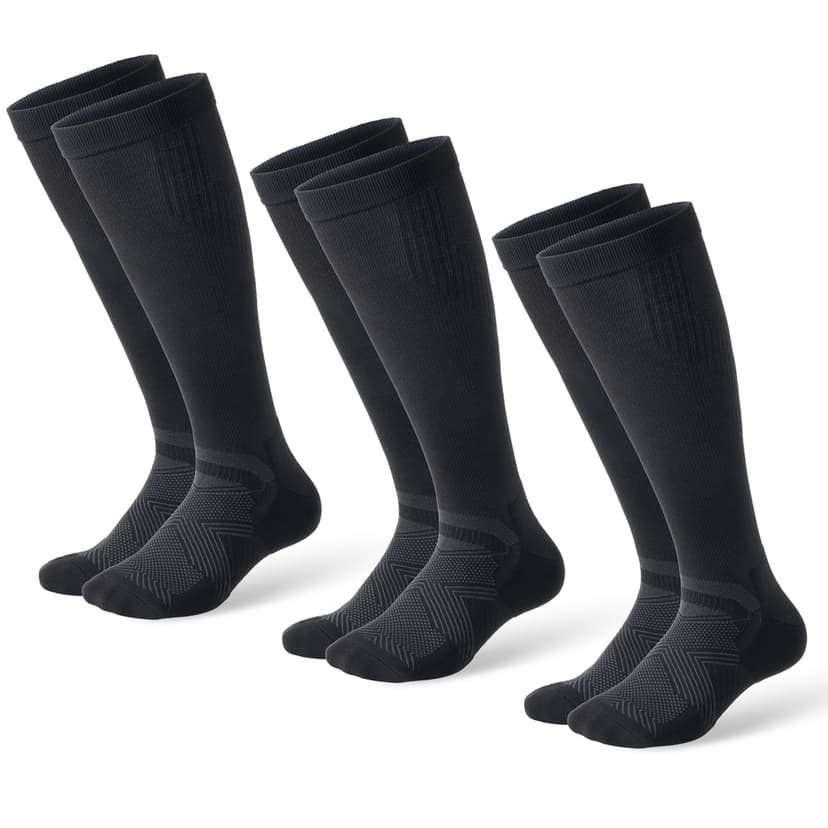 musesox Compression Socks for Women and Men,Knee High 15-20mmHg Graduated Support(3 Pairs) Best for Nurses,Pregnant,Travel