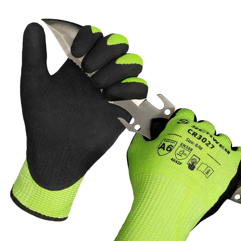 Schwer 2 Pairs Cut Resistant Gloves ANSI A6/A7 (Send Randomly) Cut Proof Work Gloves, Touchscreen, for Men and Women Used for Woodworking, Glass Cutting, Construction, Cargo Handling, Car Repair, M