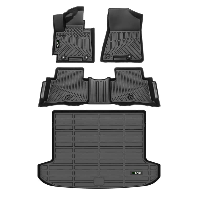 HAFIDI All Weather Car Floor Mats & Cargo Liner for Hyundai Tucson 2016-2021 (No Hybrid Models) Custom Fit Full Set Accessories - Black