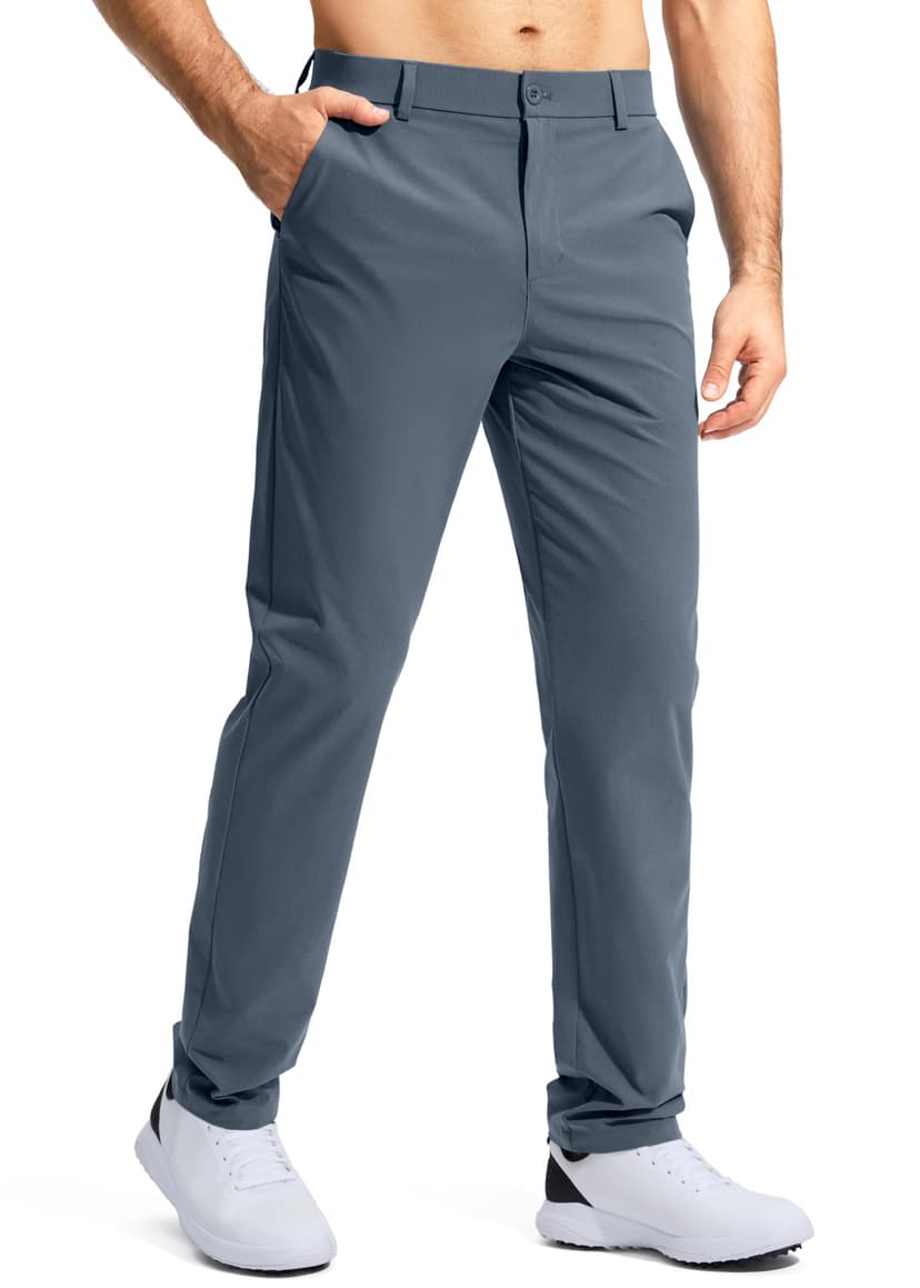 Pudolla Men's Golf Pants Stretch Work Dress Comfy Pants 30"/32"/34" Lightweight Quick Dry Casual Slacks Trousers with Pockets