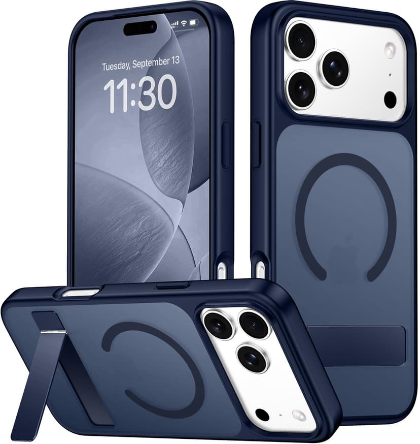 SPIDERCASE Magnetic for iPhone 17 Pro Max Case,with [3 Stand Ways] [Military Grade Drop Protection] with Invisible Stand Shockproof Slim Case for iPhone 17 Pro Max 6.9",Blue