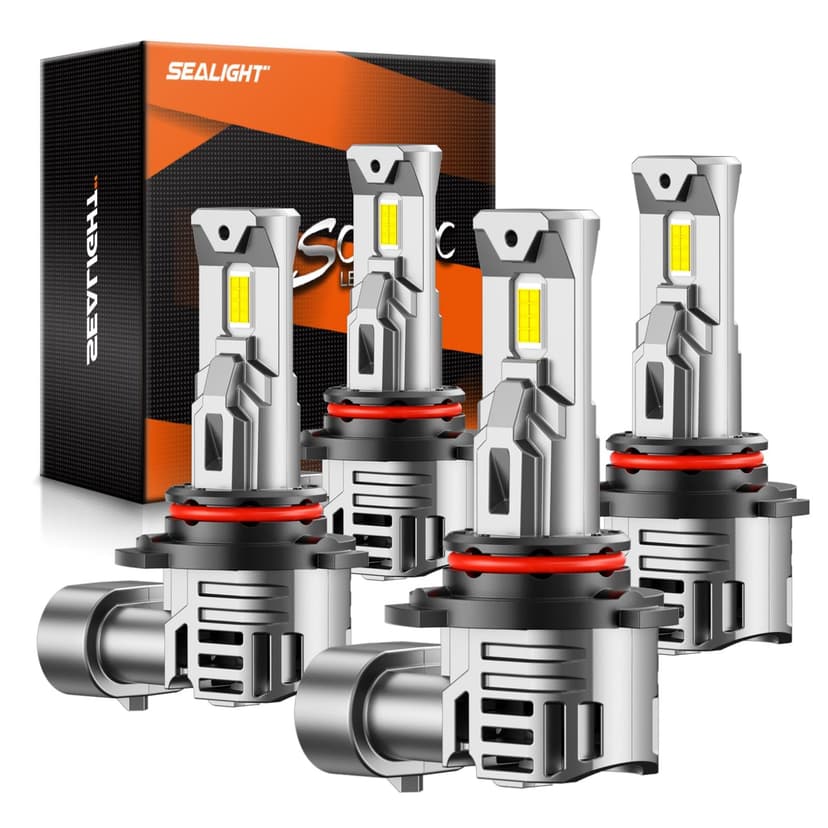SEALIGHT 9005 9006 Bulbs Combo, 800% Brightness 80000LM, 6500K White Super Bright 9005/HB3 9006/HB4 Fog Light Bulbs, Plug and Play, Pack of 4